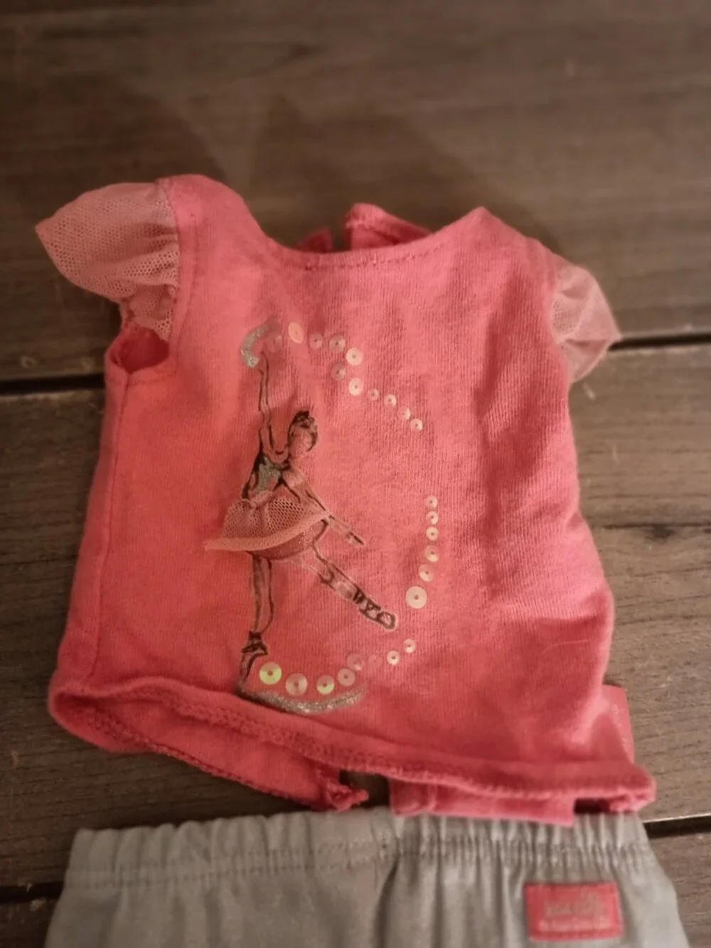 American Girl Doll Isabelle Ballerina Shirt and Sparkly Gray Pants